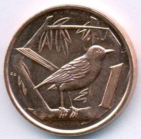 Grand Cayman Thrush 1c coin 2008